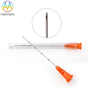 Quins són els avantatges d'utilitzar una agulla roma per a la injecció?
